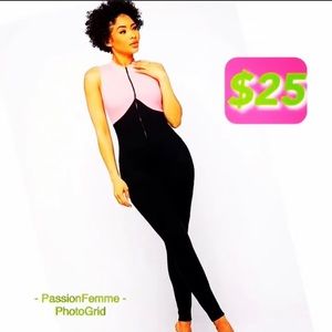 New Pink and black jumpsuit